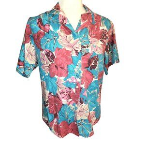 Vintage 80s Act II Women’s Medium Floral ButtonUp Shirt Grandma Core Retro Style